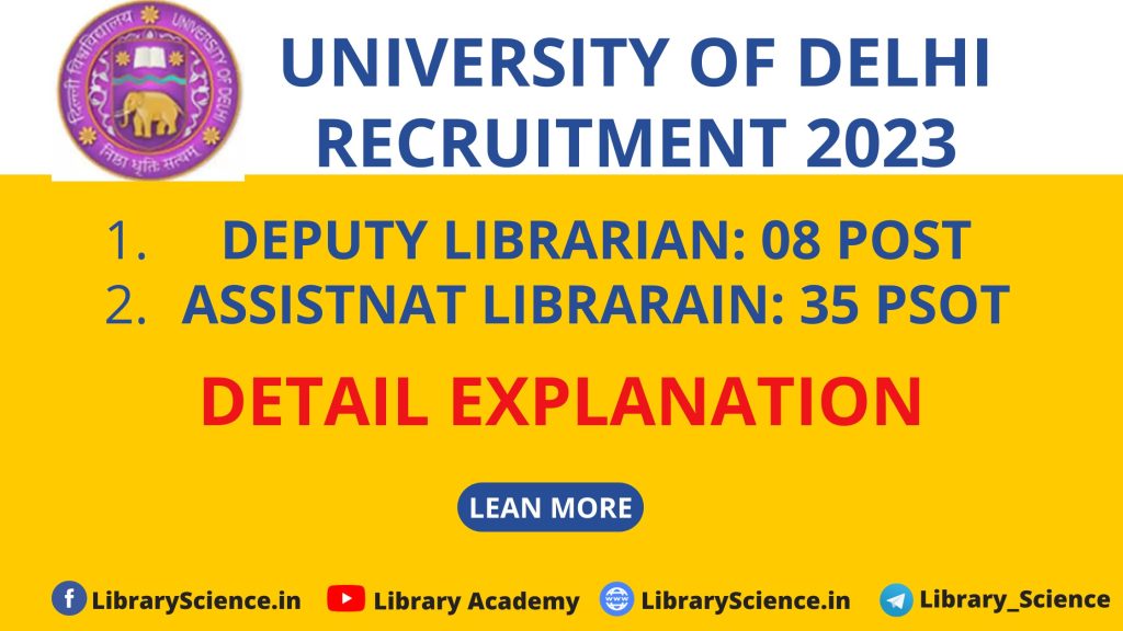 Delhi University Assistant Librarian Syllabus and Exam Pattern
