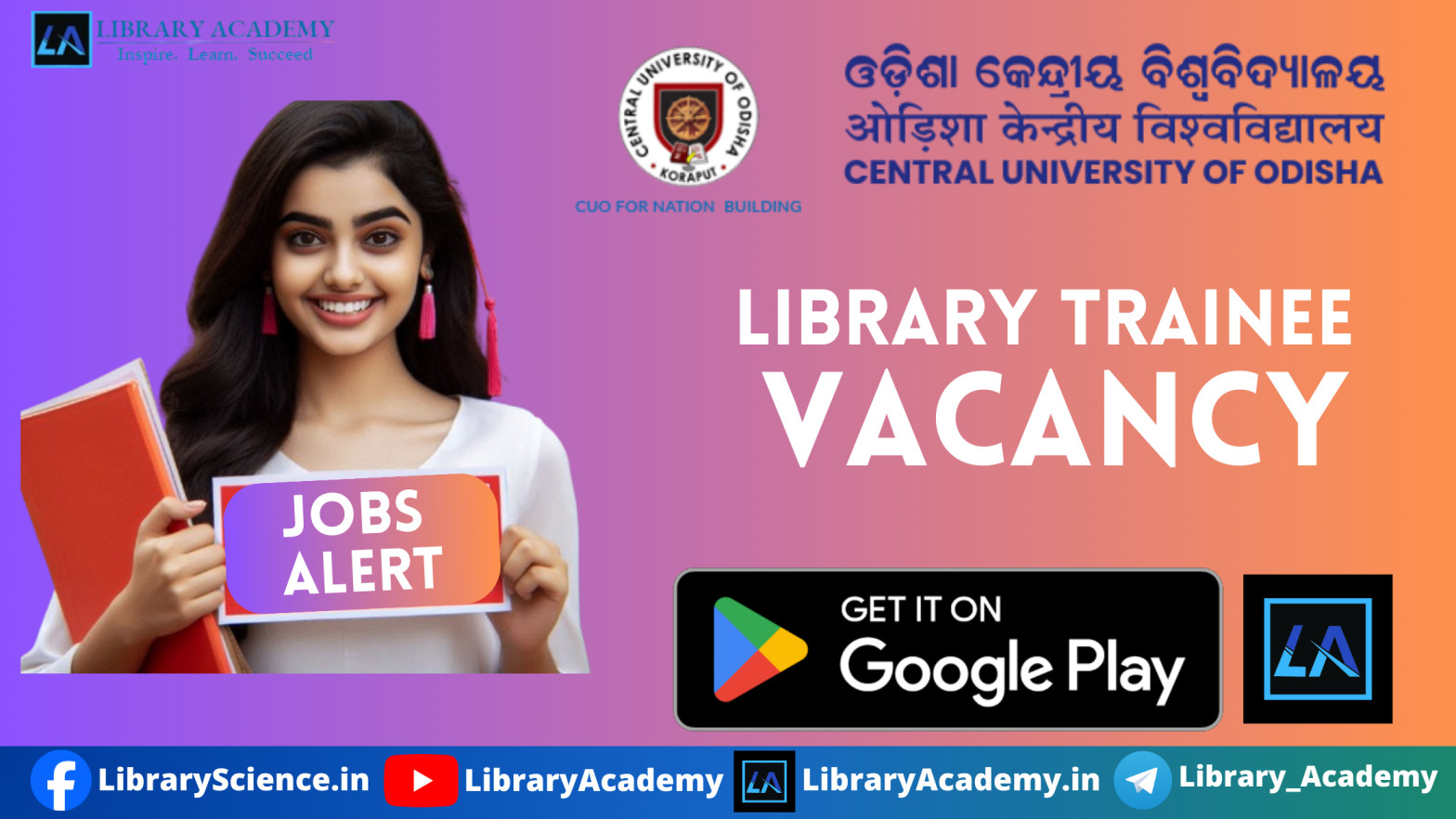 Library Trainee Vacancy at Central University of Odisha