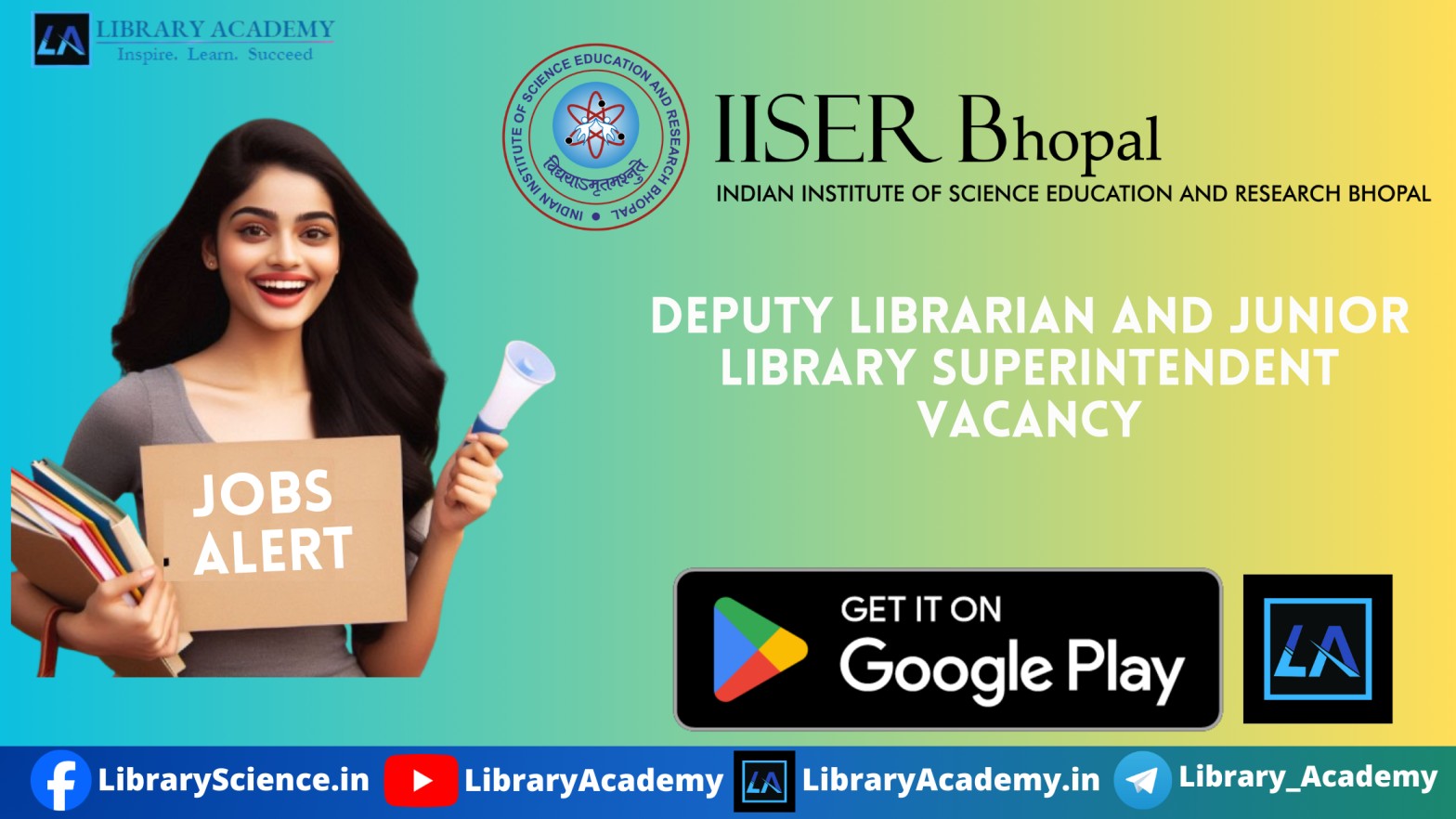 Deputy Librarian And Junior Library Superintendent At Iiser Bhopal