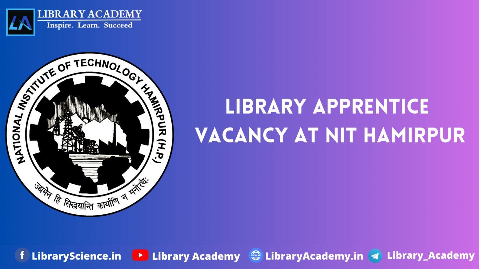 Library Apprentice Positions At Nit Hamirpur