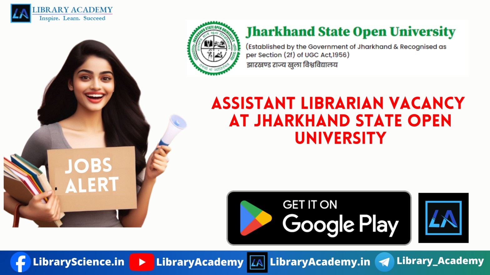 Assistant Librarian Vacancy at Jharkhand State Open University