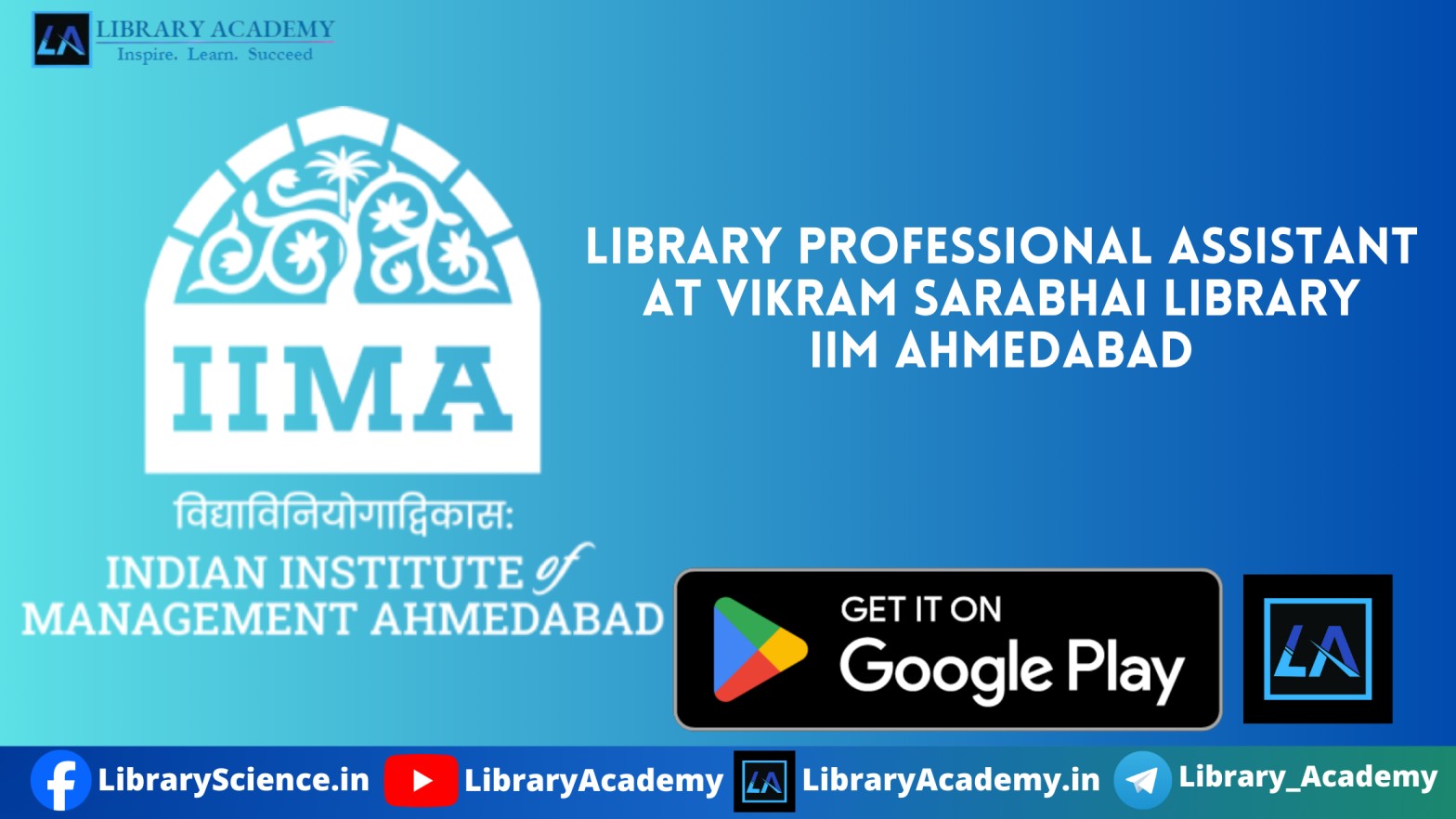 Library Professional Assistant At Vikram Sarabhai Library Iim Ahmedabad