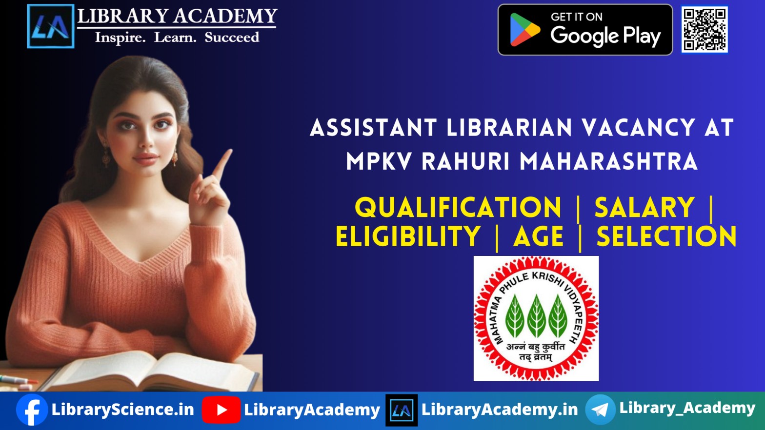 Assistant Librarian Vacancy At Mpkv Rahuri Maharashtra