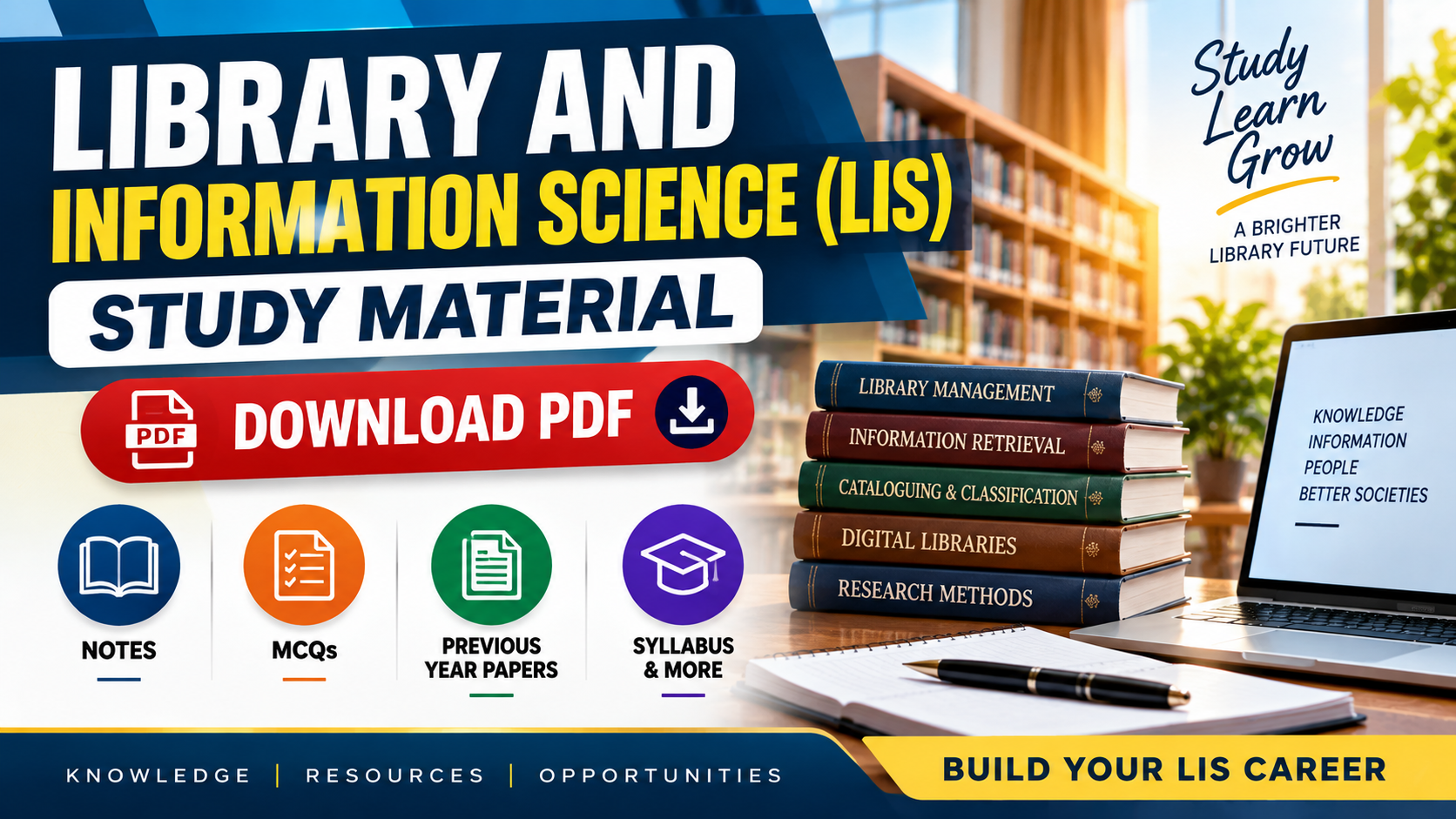 Library and Information Science Study Material Download PDF in Hindi & English