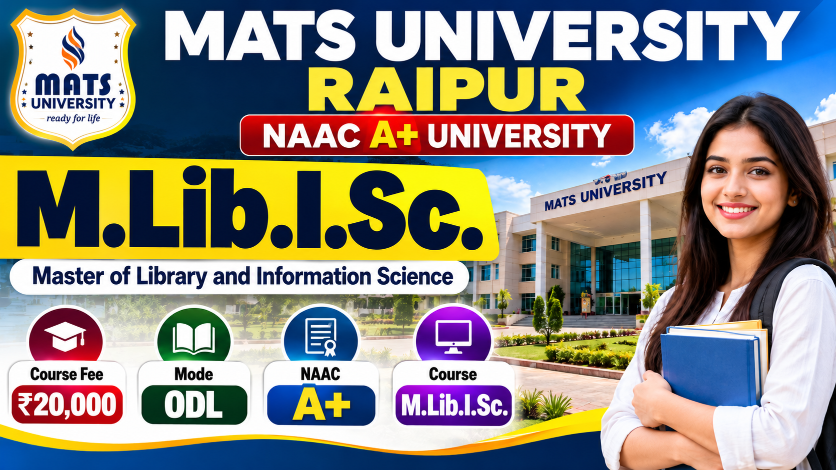 MLIS Course at MATS University Admission, Fees, Eligibility